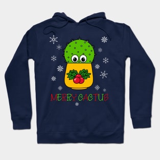 Merry Cactus - Cute Cactus In Christmas Holly Pot Hoodie